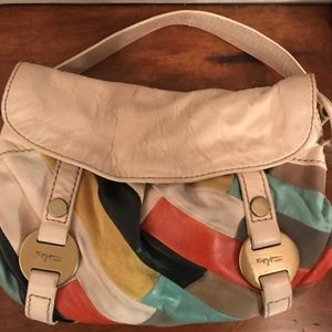 FOSSIL Fifty-Four Leather Suede Patchwork Purse